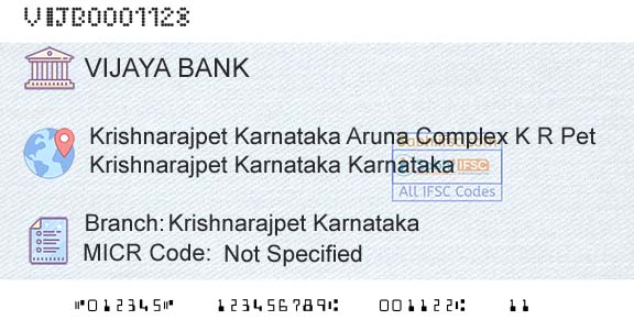 Vijaya Bank Krishnarajpet KarnatakaBranch 