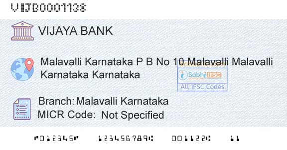 Vijaya Bank Malavalli KarnatakaBranch 