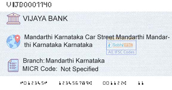 Vijaya Bank Mandarthi KarnatakaBranch 
