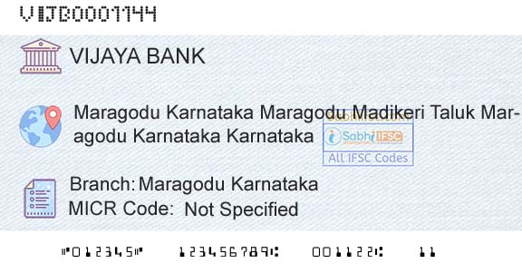 Vijaya Bank Maragodu KarnatakaBranch 