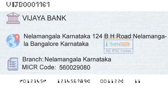 Vijaya Bank Nelamangala KarnatakaBranch 