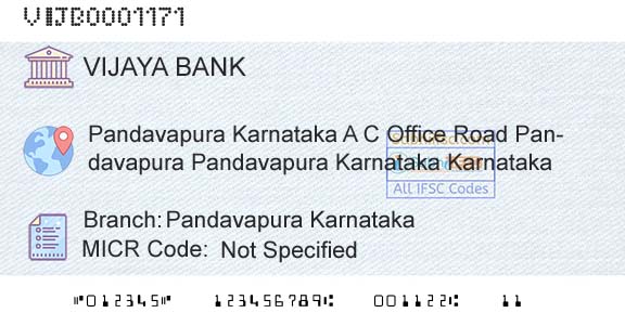 Vijaya Bank Pandavapura KarnatakaBranch 