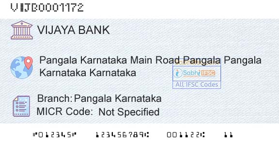 Vijaya Bank Pangala KarnatakaBranch 