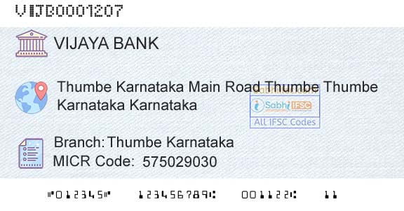 Vijaya Bank Thumbe KarnatakaBranch 