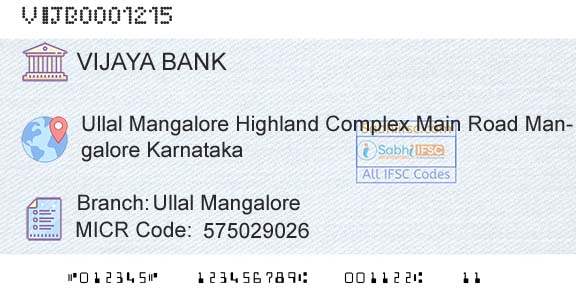 Vijaya Bank Ullal MangaloreBranch 