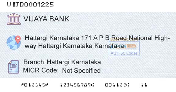 Vijaya Bank Hattargi KarnatakaBranch 