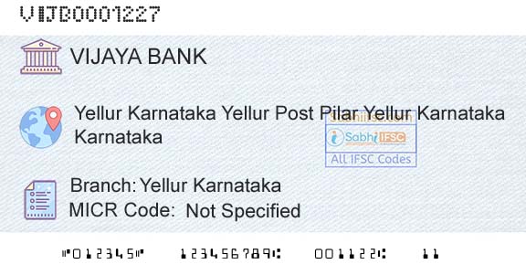 Vijaya Bank Yellur KarnatakaBranch 