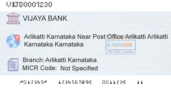 Vijaya Bank Arlikatti KarnatakaBranch 
