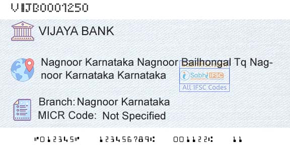 Vijaya Bank Nagnoor KarnatakaBranch 