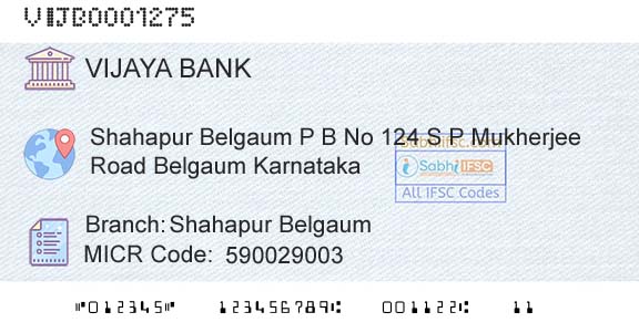 Vijaya Bank Shahapur BelgaumBranch 