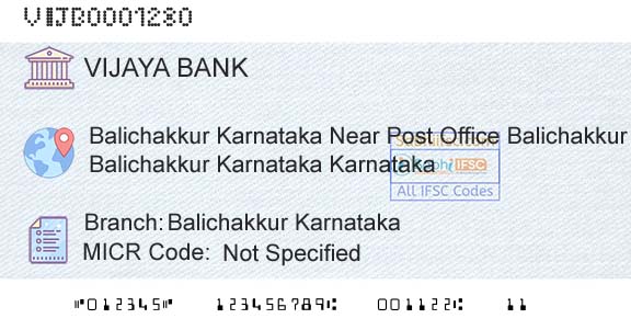 Vijaya Bank Balichakkur KarnatakaBranch 