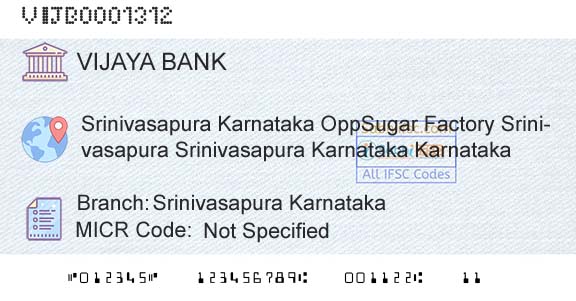Vijaya Bank Srinivasapura KarnatakaBranch 