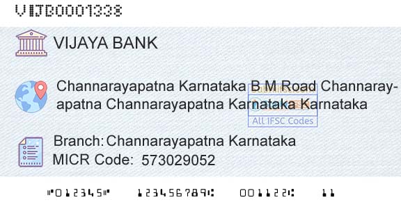 Vijaya Bank Channarayapatna KarnatakaBranch 