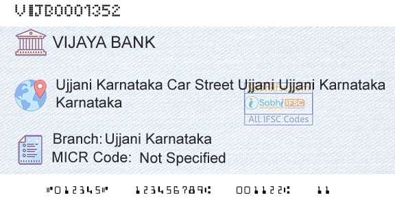 Vijaya Bank Ujjani KarnatakaBranch 