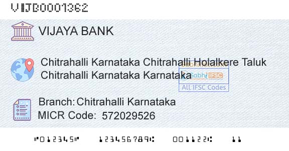 Vijaya Bank Chitrahalli KarnatakaBranch 