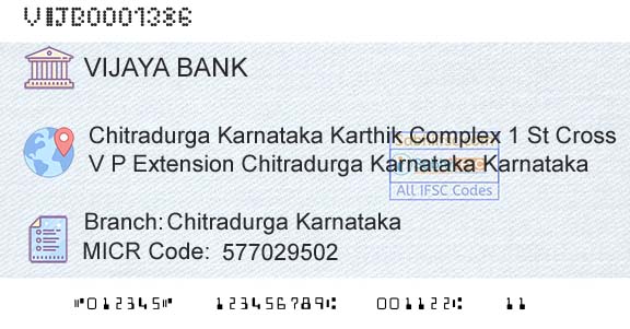 Vijaya Bank Chitradurga KarnatakaBranch 