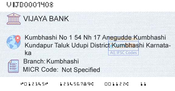 Vijaya Bank KumbhashiBranch 