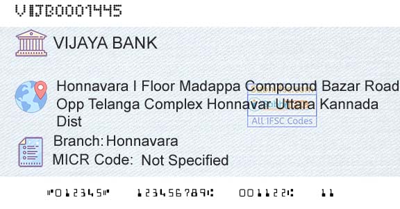 Vijaya Bank HonnavaraBranch 