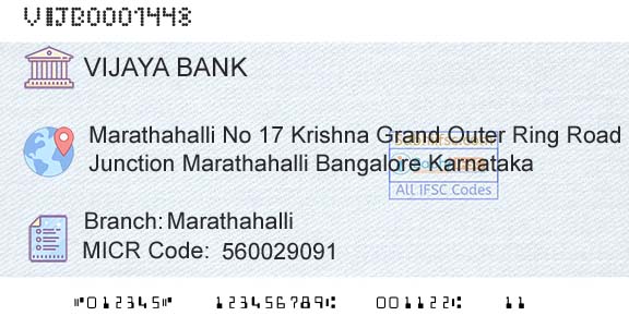 Vijaya Bank MarathahalliBranch 