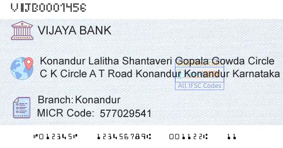 Vijaya Bank KonandurBranch 