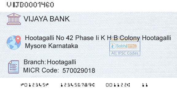 Vijaya Bank HootagalliBranch 