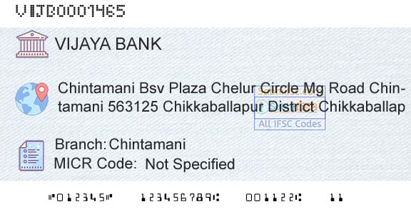 Vijaya Bank ChintamaniBranch 