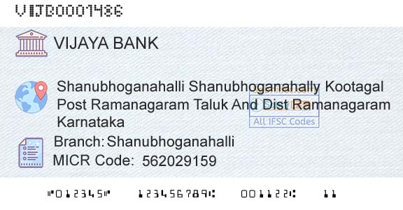 Vijaya Bank ShanubhoganahalliBranch 