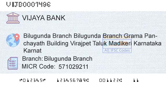 Vijaya Bank Bilugunda BranchBranch 