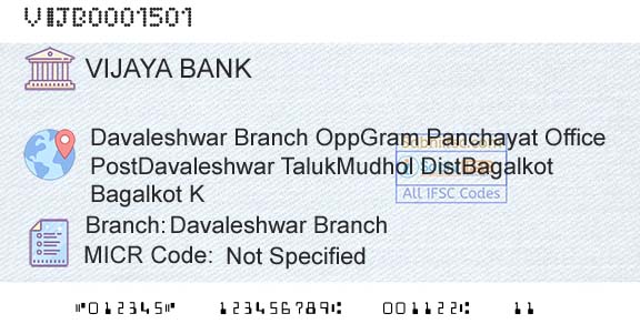 Vijaya Bank Davaleshwar BranchBranch 