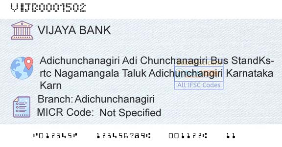 Vijaya Bank AdichunchanagiriBranch 