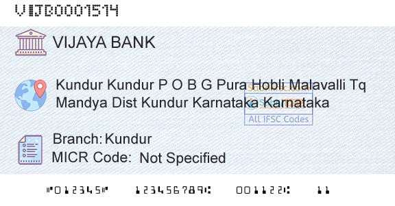 Vijaya Bank KundurBranch 