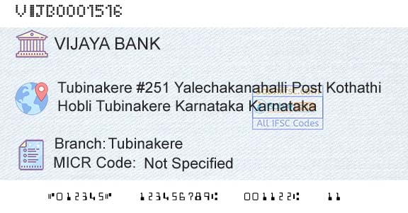 Vijaya Bank TubinakereBranch 