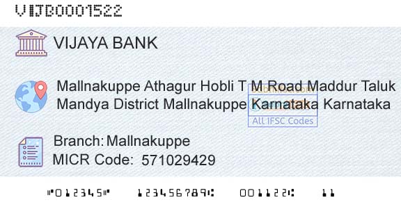 Vijaya Bank MallnakuppeBranch 