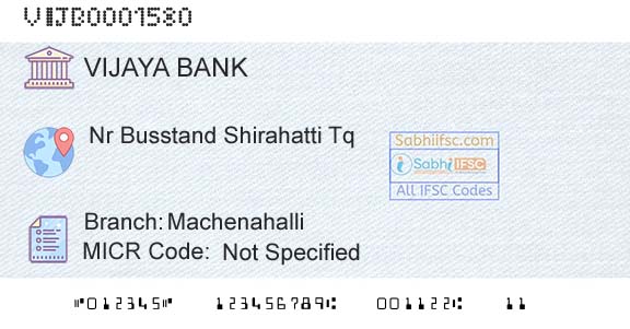 Vijaya Bank MachenahalliBranch 