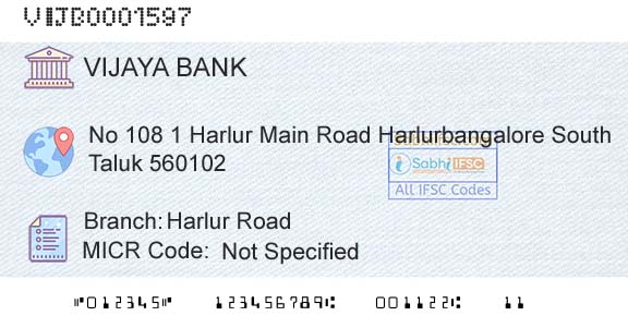 Vijaya Bank Harlur RoadBranch 
