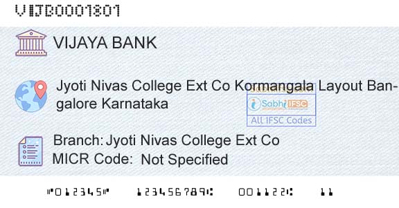 Vijaya Bank Jyoti Nivas College Ext CoBranch 