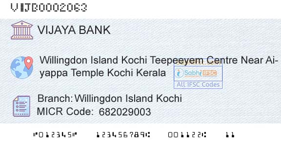 Vijaya Bank Willingdon Island KochiBranch 