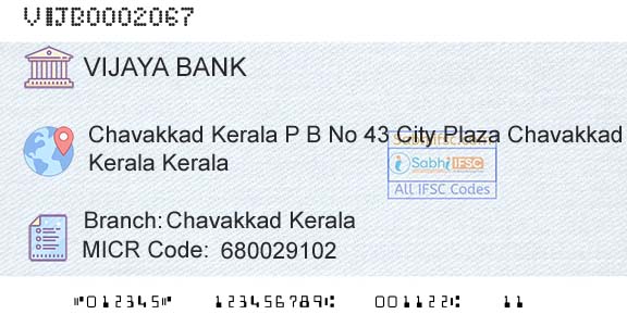 Vijaya Bank Chavakkad KeralaBranch 