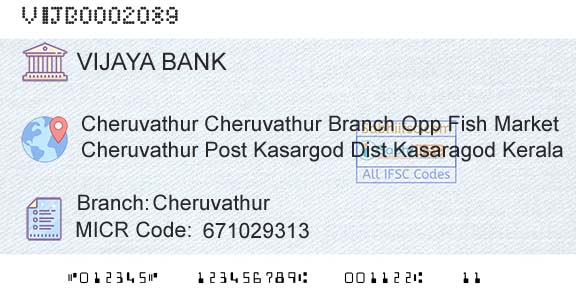 Vijaya Bank CheruvathurBranch 