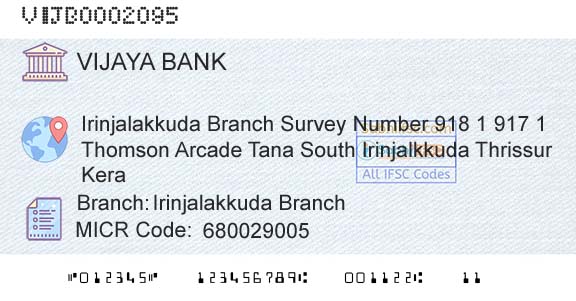Vijaya Bank Irinjalakkuda BranchBranch 