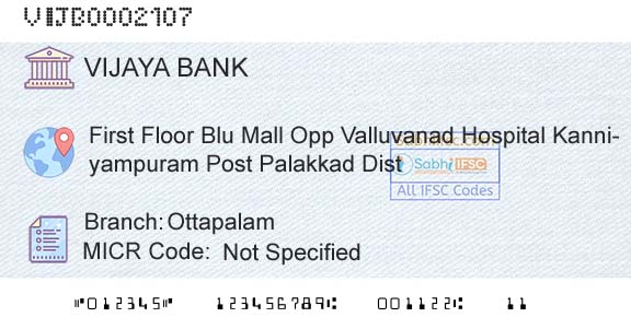 Vijaya Bank OttapalamBranch 