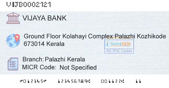Vijaya Bank Palazhi KeralaBranch 