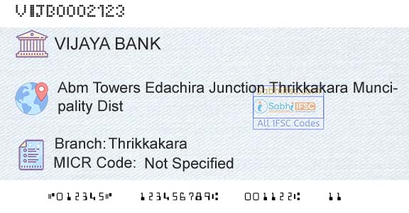 Vijaya Bank ThrikkakaraBranch 