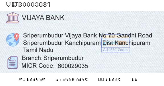 Vijaya Bank SriperumbudurBranch 