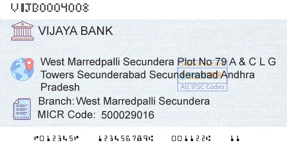 Vijaya Bank West Marredpalli SecunderaBranch 