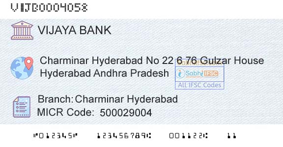 Vijaya Bank Charminar HyderabadBranch 