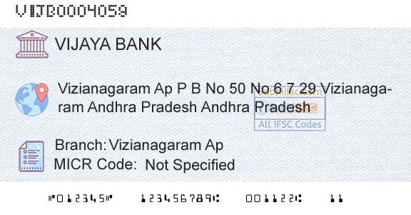 Vijaya Bank Vizianagaram ApBranch 