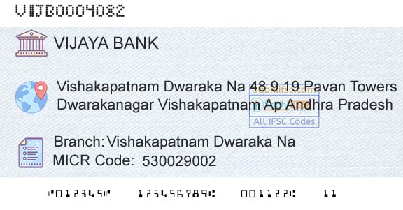 Vijaya Bank Vishakapatnam Dwaraka NaBranch 