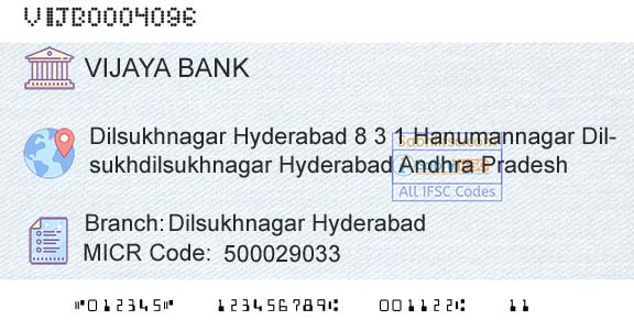 Vijaya Bank Dilsukhnagar HyderabadBranch 