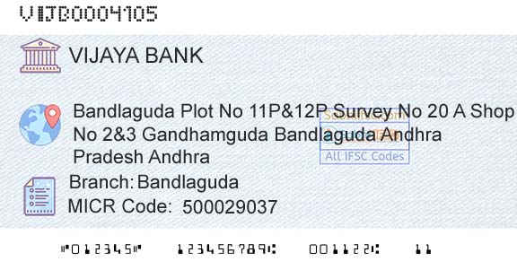 Vijaya Bank BandlagudaBranch 